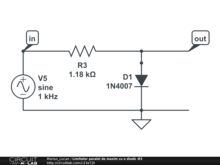 Limitator paralel de maxim cu o diodă :R3