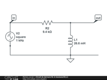 .Circuit de derivare RL în tensiune:R2,L1