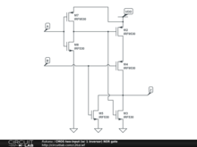 CMOS two-input (w/ 1 inversor) NOR gate