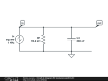 . Circuit de integrare RC tensiune(curent:R1,C3