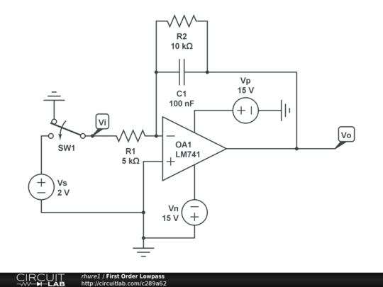 First Order Lowpass - CircuitLab