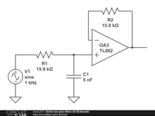 Active low pass filter(-20 db/decade)