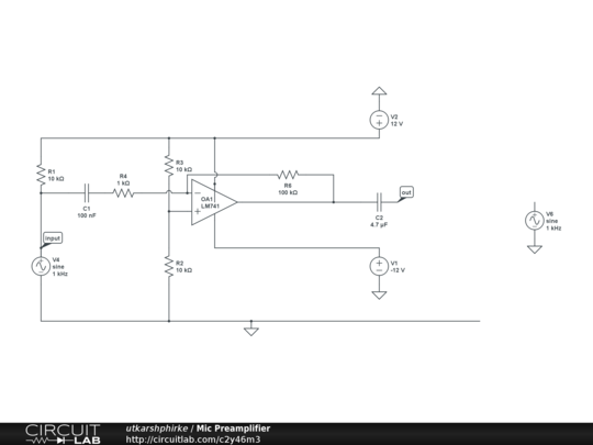 Mic Preamplifier - CircuitLab