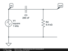 . Circuit de derivare CR în tensiune:R2,C3
