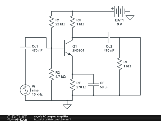 Rc Coupled Amplifier Circuitlab