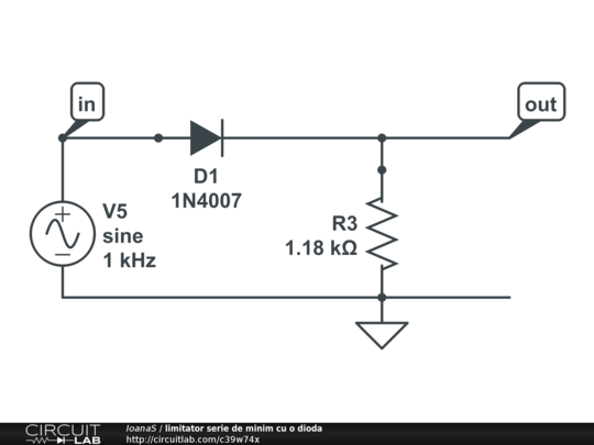 limitator serie de minim cu o dioda - CircuitLab