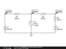 Two Highpass RL Circuits sharing a source Vs