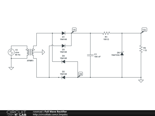 Full Wave Rectifier - CircuitLab