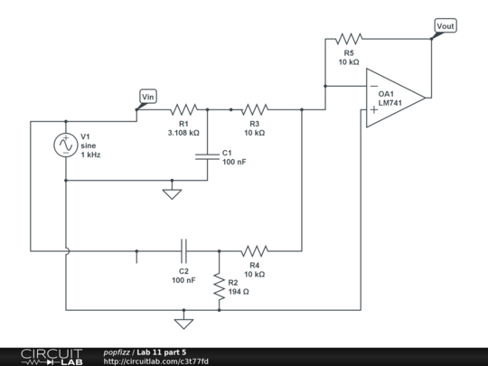 Lab 11 part 5 - CircuitLab