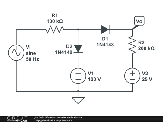 Funcion transferencia diodos - CircuitLab