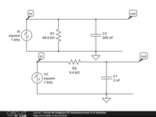 circuit de integrare RC tensiune/curent si in tensiune