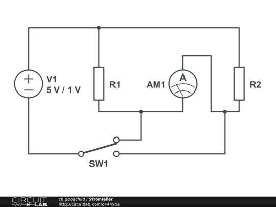 Stromteiler - Circuitlab