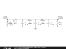 Electronic Lab 2-Equal ripple lowpass filter sine wave