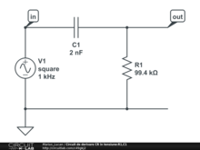 Circuit de derivare CR în tensiune:R1,C1