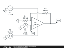 Noninverting op-amp high frequency