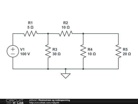 Maskestrøm og nodespenning - CircuitLab