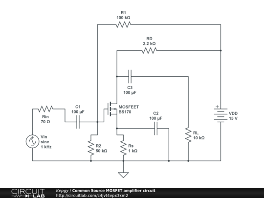 Common Source MOSFET amplifier circuit - CircuitLab