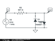 limitator bilateral cu doua diode:R2