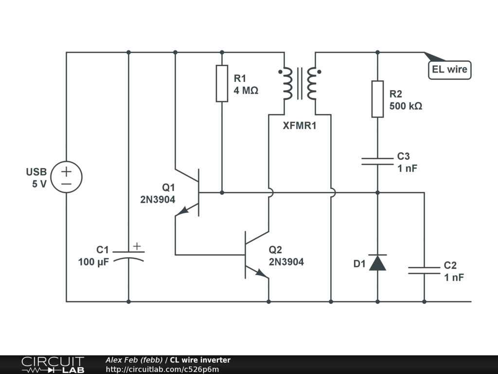 EL wire inverter test - CircuitLab