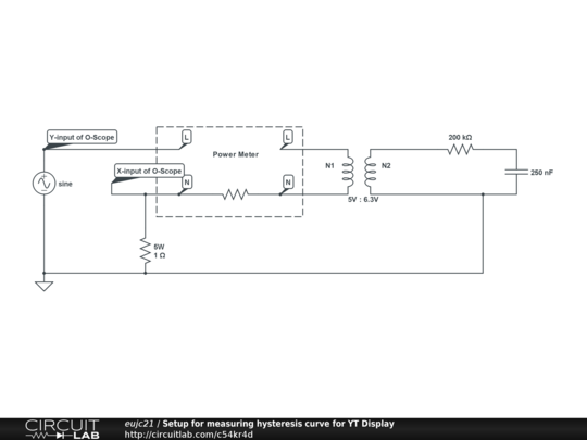 Setup For Measuring Hysteresis Curve For YT Display - CircuitLab