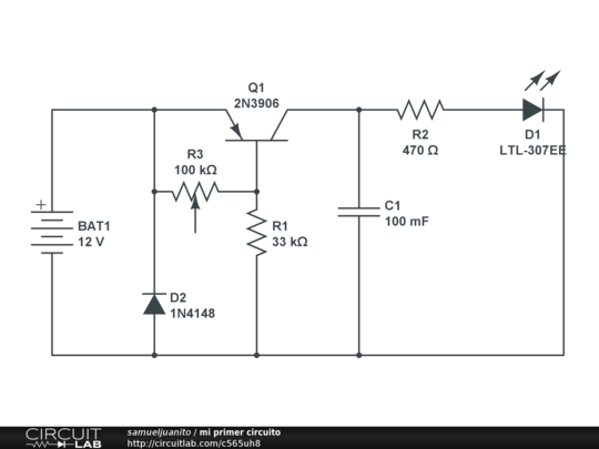 mi primer circuito - CircuitLab