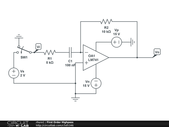 First Order Highpass - CircuitLab