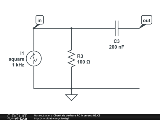 .Circuit de derivare RC în curent :R3,C3 - CircuitLab