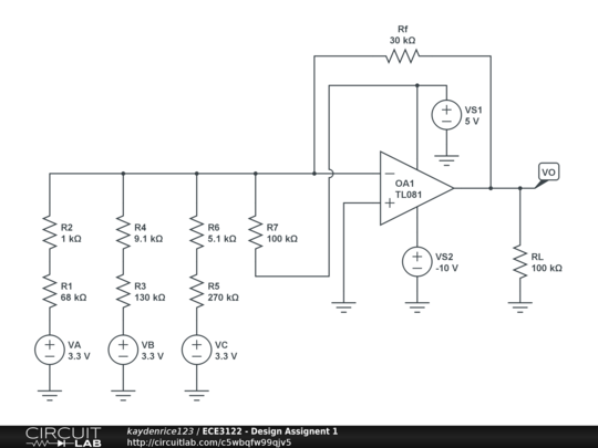 ECE3122 - Design Assignent 1 - CircuitLab