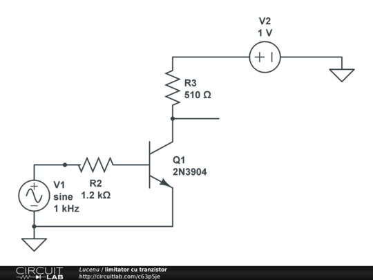 limitator cu tranzistor - CircuitLab