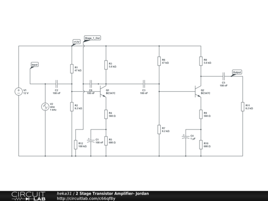 2 Stage Transistor Amplifier- Jordan - CircuitLab