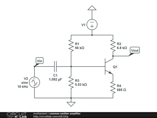 common emitter amplifier - CircuitLab