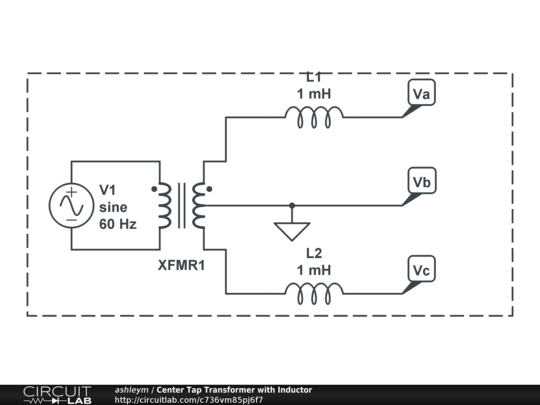 Center Tap Transformer with Inductor - CircuitLab