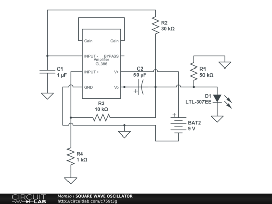 SQUARE WAVE OSCILLATOR - CircuitLab