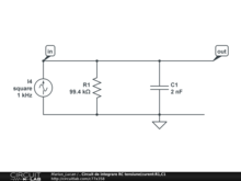 . Circuit de integrare RC tensiune(curent:R1,C1