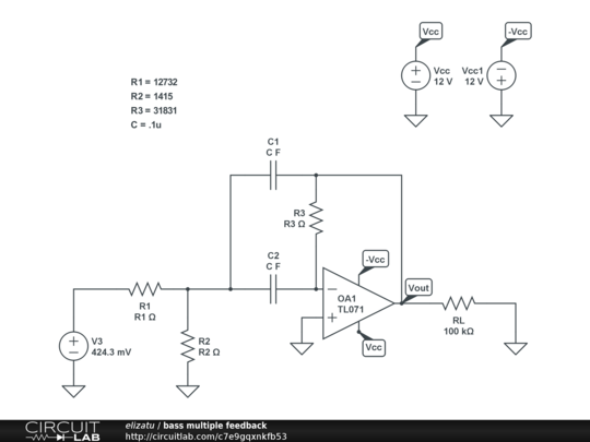 bass multiple feedback - CircuitLab