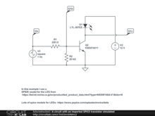 A circuit with an imported SPICE transistor simulated