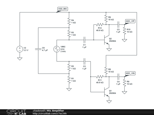 Mic Amplifier - CircuitLab