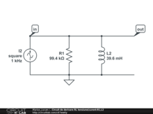. Circuit de derivare RL tensiune(curent:R1,L2