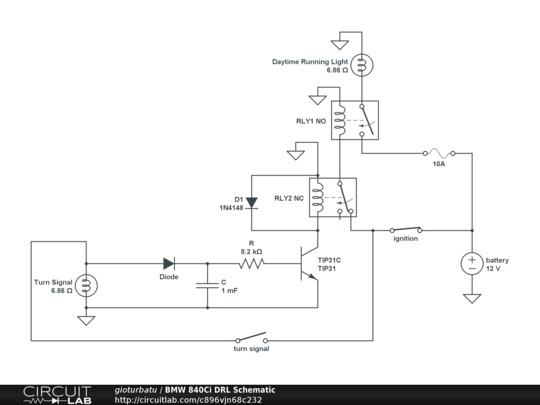 BMW 840Ci DRL Schematic - CircuitLab