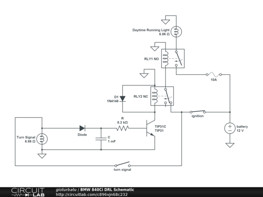 BMW 840Ci DRL Schematic