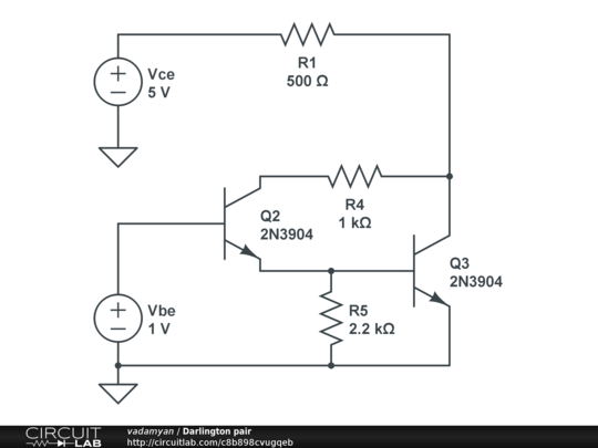 Darlington pair - CircuitLab