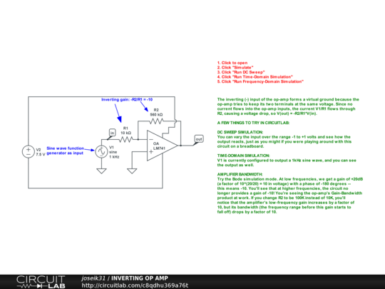 INVERTING OP AMP - CircuitLab