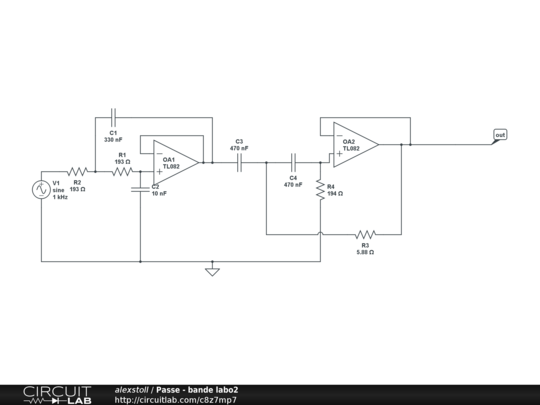 Passe - bande labo2 - CircuitLab