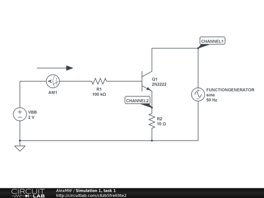 Simulation 1, task 1 - CircuitLab