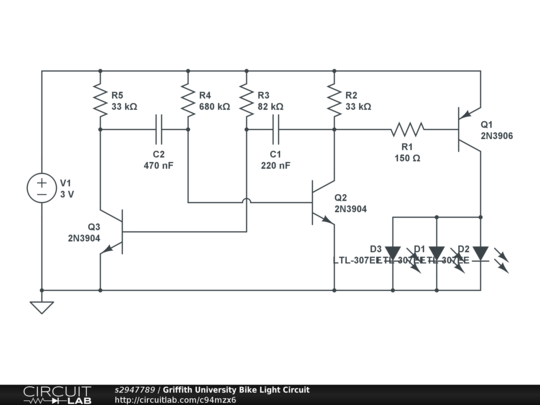 Griffith University Bike Light Circuit - CircuitLab