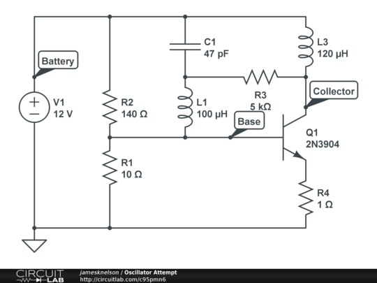 Oscillator Attempt - Circuitlab