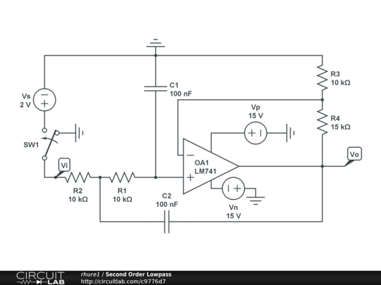 Second Order Lowpass - CircuitLab