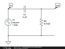. Circuit de derivare CR în tensiune:R2,C1