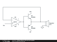 Voltage follower with push pull amplifier