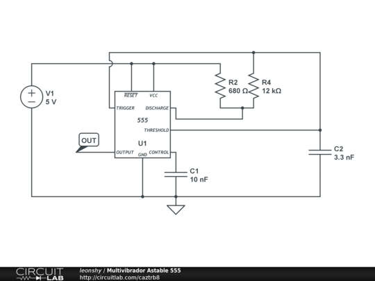 Multivibrador Astable 555 - CircuitLab